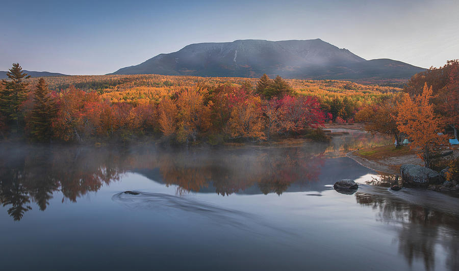 Mount Katahdin in autumn from Abol Bridge Maine